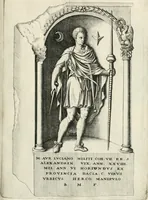 An illustration from I.[-VI.] pars Romanae vrbis topographiae & antiquitatum, quâ succinctê & breviter describuntur omnia quae tam publicê quam privatim videntur anim-adversione digna: (1597)
