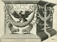 An illustration from I.[-VI.] pars Romanae vrbis topographiae & antiquitatum, quâ succinctê & breviter describuntur omnia quae tam publicê quam privatim videntur anim-adversione digna: (1597)