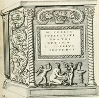 An illustration from I.[-VI.] pars Romanae vrbis topographiae & antiquitatum, quâ succinctê & breviter describuntur omnia quae tam publicê quam privatim videntur anim-adversione digna: (1597)