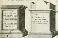 An illustration from I.[-VI.] pars Romanae vrbis topographiae & antiquitatum, quâ succinctê & breviter describuntur omnia quae tam publicê quam privatim videntur anim-adversione digna: (1597)