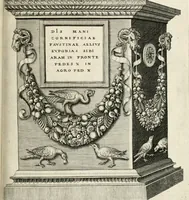 An illustration from I.[-VI.] pars Romanae vrbis topographiae & antiquitatum, quâ succinctê & breviter describuntur omnia quae tam publicê quam privatim videntur anim-adversione digna: (1597)