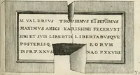 An illustration from I.[-VI.] pars Romanae vrbis topographiae & antiquitatum, quâ succinctê & breviter describuntur omnia quae tam publicê quam privatim videntur anim-adversione digna: (1597)