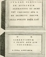 An illustration from I.[-VI.] pars Romanae vrbis topographiae & antiquitatum, quâ succinctê & breviter describuntur omnia quae tam publicê quam privatim videntur anim-adversione digna: (1597)