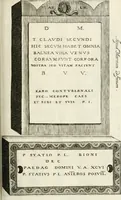 An illustration from I.[-VI.] pars Romanae vrbis topographiae & antiquitatum, quâ succinctê & breviter describuntur omnia quae tam publicê quam privatim videntur anim-adversione digna: (1597)