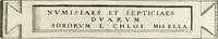 An illustration from I.[-VI.] pars Romanae vrbis topographiae & antiquitatum, quâ succinctê & breviter describuntur omnia quae tam publicê quam privatim videntur anim-adversione digna: (1597)