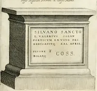 An illustration from I.[-VI.] pars Romanae vrbis topographiae & antiquitatum, quâ succinctê & breviter describuntur omnia quae tam publicê quam privatim videntur anim-adversione digna: (1597)