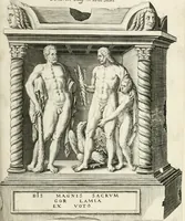 An illustration from I.[-VI.] pars Romanae vrbis topographiae & antiquitatum, quâ succinctê & breviter describuntur omnia quae tam publicê quam privatim videntur anim-adversione digna: (1597)