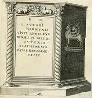 An illustration from I.[-VI.] pars Romanae vrbis topographiae & antiquitatum, quâ succinctê & breviter describuntur omnia quae tam publicê quam privatim videntur anim-adversione digna: (1597)