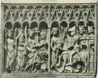 An illustration from Catalogue of the ivory carvings of the Christian era with examples of Mohammedan art and carvings in bone in the Department of British and Mediaeval Antiquities and Ethnography of the British Museum (1909)
