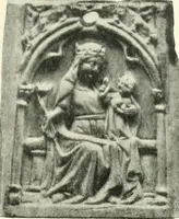 An illustration from Catalogue of the ivory carvings of the Christian era with examples of Mohammedan art and carvings in bone in the Department of British and Mediaeval Antiquities and Ethnography of the British Museum (1909)