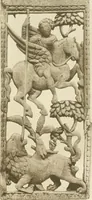 An illustration from Catalogue of the ivory carvings of the Christian era with examples of Mohammedan art and carvings in bone in the Department of British and Mediaeval Antiquities and Ethnography of the British Museum (1909)