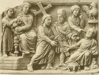 An illustration from Catalogue of the ivory carvings of the Christian era with examples of Mohammedan art and carvings in bone in the Department of British and Mediaeval Antiquities and Ethnography of the British Museum (1909)