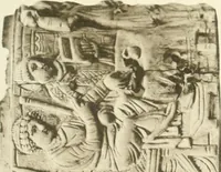 An illustration from Catalogue of the ivory carvings of the Christian era with examples of Mohammedan art and carvings in bone in the Department of British and Mediaeval Antiquities and Ethnography of the British Museum (1909)