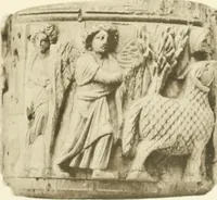 An illustration from Catalogue of the ivory carvings of the Christian era with examples of Mohammedan art and carvings in bone in the Department of British and Mediaeval Antiquities and Ethnography of the British Museum (1909)