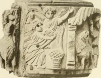 An illustration from Catalogue of the ivory carvings of the Christian era with examples of Mohammedan art and carvings in bone in the Department of British and Mediaeval Antiquities and Ethnography of the British Museum (1909)