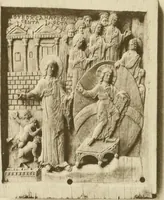 An illustration from Catalogue of the ivory carvings of the Christian era with examples of Mohammedan art and carvings in bone in the Department of British and Mediaeval Antiquities and Ethnography of the British Museum (1909)