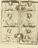 An illustration from Catalogue of the ivory carvings of the Christian era with examples of Mohammedan art and carvings in bone in the Department of British and Mediaeval Antiquities and Ethnography of the British Museum (1909)