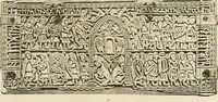 An illustration from Catalogue of the ivory carvings of the Christian era with examples of Mohammedan art and carvings in bone in the Department of British and Mediaeval Antiquities and Ethnography of the British Museum (1909)