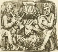An illustration from Catalogue of the ivory carvings of the Christian era with examples of Mohammedan art and carvings in bone in the Department of British and Mediaeval Antiquities and Ethnography of the British Museum (1909)