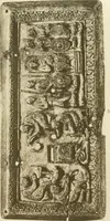 An illustration from Catalogue of the ivory carvings of the Christian era with examples of Mohammedan art and carvings in bone in the Department of British and Mediaeval Antiquities and Ethnography of the British Museum (1909)