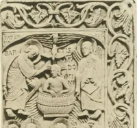 An illustration from Catalogue of the ivory carvings of the Christian era with examples of Mohammedan art and carvings in bone in the Department of British and Mediaeval Antiquities and Ethnography of the British Museum (1909)