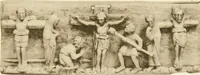 An illustration from Catalogue of the ivory carvings of the Christian era with examples of Mohammedan art and carvings in bone in the Department of British and Mediaeval Antiquities and Ethnography of the British Museum (1909)