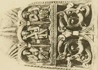 An illustration from Catalogue of the ivory carvings of the Christian era with examples of Mohammedan art and carvings in bone in the Department of British and Mediaeval Antiquities and Ethnography of the British Museum (1909)
