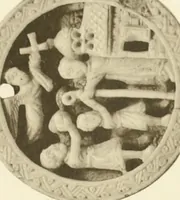 An illustration from Catalogue of the ivory carvings of the Christian era with examples of Mohammedan art and carvings in bone in the Department of British and Mediaeval Antiquities and Ethnography of the British Museum (1909)
