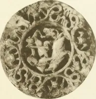 An illustration from Catalogue of the ivory carvings of the Christian era with examples of Mohammedan art and carvings in bone in the Department of British and Mediaeval Antiquities and Ethnography of the British Museum (1909)