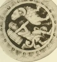 An illustration from Catalogue of the ivory carvings of the Christian era with examples of Mohammedan art and carvings in bone in the Department of British and Mediaeval Antiquities and Ethnography of the British Museum (1909)