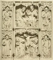 An illustration from Catalogue of the ivory carvings of the Christian era with examples of Mohammedan art and carvings in bone in the Department of British and Mediaeval Antiquities and Ethnography of the British Museum (1909)