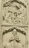 An illustration from Catalogue of the ivory carvings of the Christian era with examples of Mohammedan art and carvings in bone in the Department of British and Mediaeval Antiquities and Ethnography of the British Museum (1909)