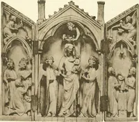 An illustration from Catalogue of the ivory carvings of the Christian era with examples of Mohammedan art and carvings in bone in the Department of British and Mediaeval Antiquities and Ethnography of the British Museum (1909)
