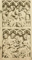 An illustration from Catalogue of the ivory carvings of the Christian era with examples of Mohammedan art and carvings in bone in the Department of British and Mediaeval Antiquities and Ethnography of the British Museum (1909)