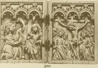 An illustration from Catalogue of the ivory carvings of the Christian era with examples of Mohammedan art and carvings in bone in the Department of British and Mediaeval Antiquities and Ethnography of the British Museum (1909)