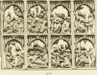An illustration from Catalogue of the ivory carvings of the Christian era with examples of Mohammedan art and carvings in bone in the Department of British and Mediaeval Antiquities and Ethnography of the British Museum (1909)