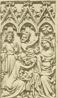 An illustration from Catalogue of the ivory carvings of the Christian era with examples of Mohammedan art and carvings in bone in the Department of British and Mediaeval Antiquities and Ethnography of the British Museum (1909)