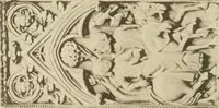 An illustration from Catalogue of the ivory carvings of the Christian era with examples of Mohammedan art and carvings in bone in the Department of British and Mediaeval Antiquities and Ethnography of the British Museum (1909)