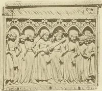 An illustration from Catalogue of the ivory carvings of the Christian era with examples of Mohammedan art and carvings in bone in the Department of British and Mediaeval Antiquities and Ethnography of the British Museum (1909)