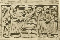 An illustration from Catalogue of the ivory carvings of the Christian era with examples of Mohammedan art and carvings in bone in the Department of British and Mediaeval Antiquities and Ethnography of the British Museum (1909)