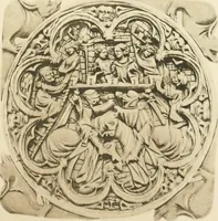 An illustration from Catalogue of the ivory carvings of the Christian era with examples of Mohammedan art and carvings in bone in the Department of British and Mediaeval Antiquities and Ethnography of the British Museum (1909)