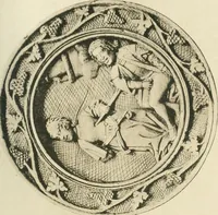 An illustration from Catalogue of the ivory carvings of the Christian era with examples of Mohammedan art and carvings in bone in the Department of British and Mediaeval Antiquities and Ethnography of the British Museum (1909)