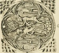 An illustration from Catalogue of the ivory carvings of the Christian era with examples of Mohammedan art and carvings in bone in the Department of British and Mediaeval Antiquities and Ethnography of the British Museum (1909)