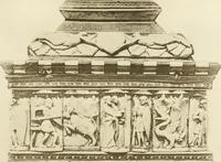 An illustration from Catalogue of the ivory carvings of the Christian era with examples of Mohammedan art and carvings in bone in the Department of British and Mediaeval Antiquities and Ethnography of the British Museum (1909)