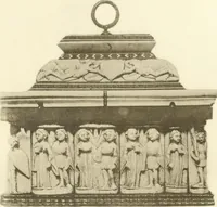 An illustration from Catalogue of the ivory carvings of the Christian era with examples of Mohammedan art and carvings in bone in the Department of British and Mediaeval Antiquities and Ethnography of the British Museum (1909)