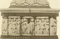 An illustration from Catalogue of the ivory carvings of the Christian era with examples of Mohammedan art and carvings in bone in the Department of British and Mediaeval Antiquities and Ethnography of the British Museum (1909)