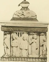 An illustration from Catalogue of the ivory carvings of the Christian era with examples of Mohammedan art and carvings in bone in the Department of British and Mediaeval Antiquities and Ethnography of the British Museum (1909)
