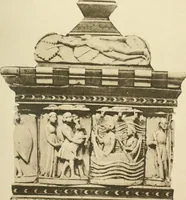 An illustration from Catalogue of the ivory carvings of the Christian era with examples of Mohammedan art and carvings in bone in the Department of British and Mediaeval Antiquities and Ethnography of the British Museum (1909)