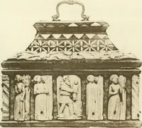 An illustration from Catalogue of the ivory carvings of the Christian era with examples of Mohammedan art and carvings in bone in the Department of British and Mediaeval Antiquities and Ethnography of the British Museum (1909)