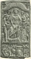 An illustration from Catalogue of the ivory carvings of the Christian era with examples of Mohammedan art and carvings in bone in the Department of British and Mediaeval Antiquities and Ethnography of the British Museum (1909)